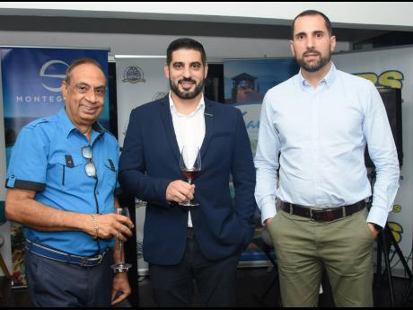 Lachu Ramchandani, chief executive officer, Blue Diamond Shopping Mall, with Samuel Afonso, country manager, Hospiten; and Ricardo Rivero Goya, Hospiten’s CFO at the reception.