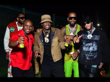 From left: Regional Marketing Manager for Magnum, Kamal Powell; Ding Dong; reality star, Safaree and Florida-based dancehall artiste, Popeye Caution.
