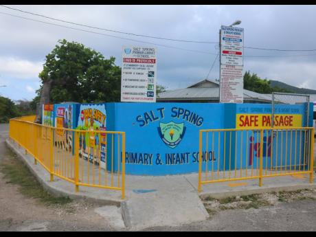 A section of the guard rails and sidewalk in the vicinity of the Salt Spring Primary School in St James as part of the Jamaica Social Investment Fund’s Salt Spring Safe Passage Project.  