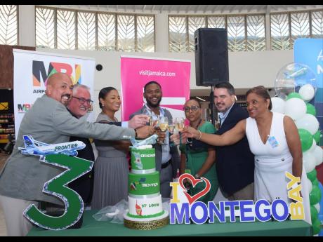 From left: Alfredo Gonzalez, manager of international and domestic sales; William Evans, senior manager of international sales; Odette Dyer, regional director of the Jamaica Tourist Board; Richard Vernon, deputy mayor of Montego Bay; Sharon Hislop-Holt, ma