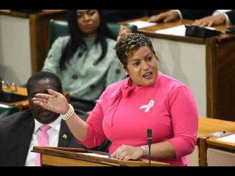 Krystal Lee, member of parliament for St Ann North Western, making her contribution to the State of the Constituency Debate in Gordon House on Wednesday.