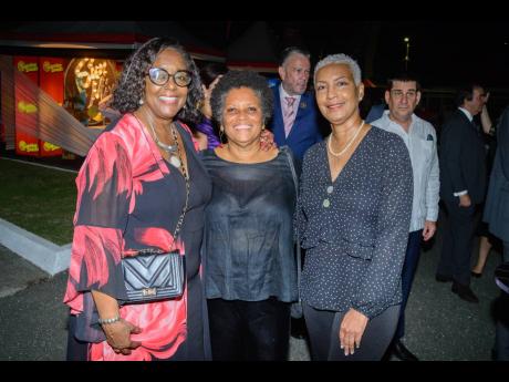 Trinidad and Tobago nationals residing in Jamaica (from left) Marcia Erskine, public relations consultant; engineer Louise Fletcher Well and realtor Lystra Sharp. 