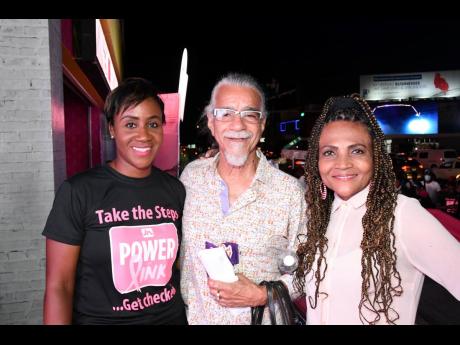 Carlene Edwards (left), head of promotions and sponsorship at JN Group, shared lens time with Tommy Cowan (centre), producer and singer, and his wife Dr Carlene Davis, artiste and breast cancer survivor.
