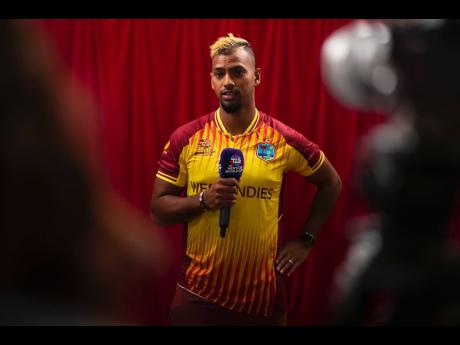 West Indies captain Nicholas Pooran speaking to a news conference in Australia ahead of the start of his team’s opening game against Scotland.