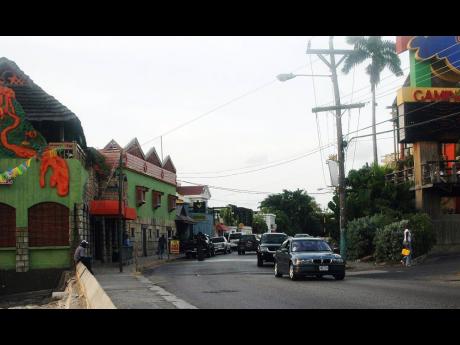 A section of Jimmy Cliff Boulevard, popularly known as Hip Strip, in Montego Bay.
