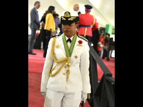 Chief of Defence Staff Rear Admiral Antonette Sandra Lee Wemyss Gorman was bestowed with the Order of Distinction in the rank of Commander for her distinguished service to the Jamaica Defence Force.