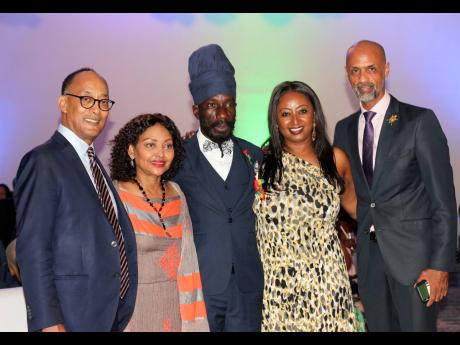 From left: His Imperial Highness Prince Ermias Sahle Selassie, son of Prince Sahle Selassie of Ethiopia, his wife Princess Saba Kebede, iconic reggae artiste Sizzla, the Honorary Consul of Ethiopia to Jamaica Yodit Hylton and Lij Anania Abebe posed for our