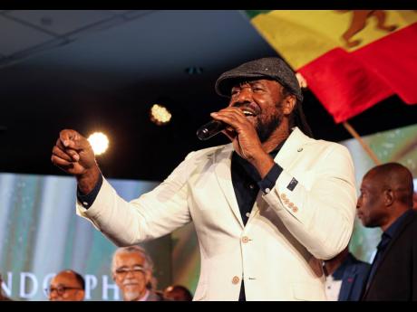  Rebel Salute organiser and veteran reggae recording artiste Tony Rebel sang passionately for attendees.