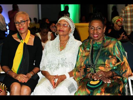 Sitting pretty were (from left) Education Minister Fayval Williams, Reggae Entertainer Marcia Griffiths and Minister Olivia ‘Babsy’ Grange.