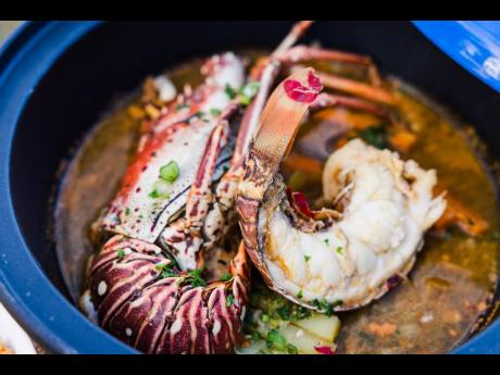 Lobster in a saffron broth, served in a tagine for the farm-to-table dinner.