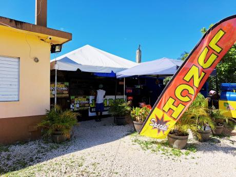The current temporary location of the Jam Rave Restaurant in Mt Salem, Montego Bay, St James, on the grounds of the Mt Salem Resource Centre.