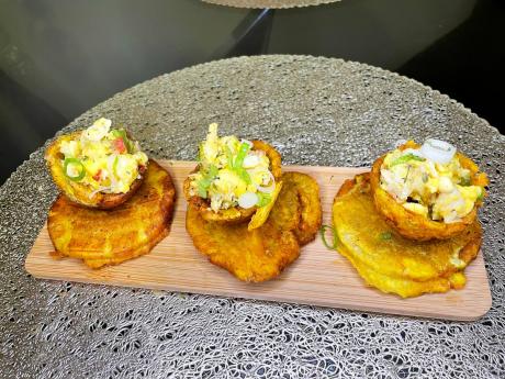 The new craze is serving a traditional dish, like ackee and salt fish, in fried green plantain cups.