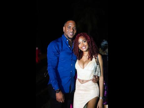 Sheldon Smith and Nahdira Spence at Nadine Spence’s 50th birthday party at The Palms at Rose Hall last weekend. 