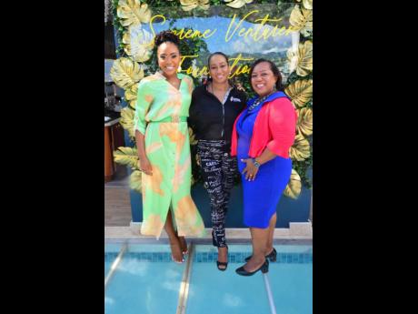Heather Goldson, director of Supreme Ventures Foundation (centre), shared lens time with, Krystal Tomlinson (left) and Rosalee Gage-Gray, CEO of Child Protection and Family Services Agency.