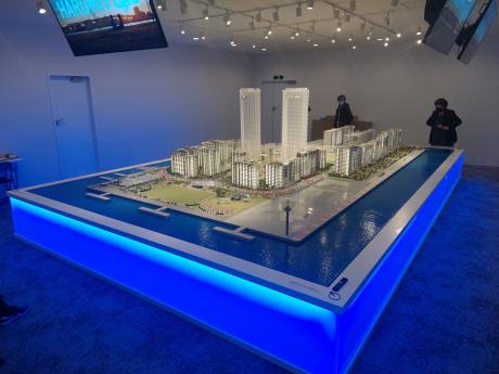 A virtual replica of the Harumi Flag smart city, formerly the athletes Village in Tokyo, Japan.