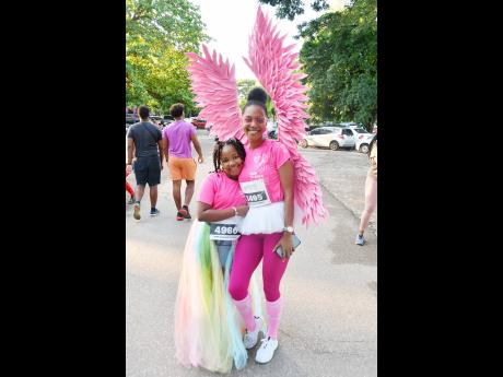 The beautiful event host, television presenter, public speaker and author Dr Terri-Karelle Reid proudly took on the angellic role of mother, alongside her daughter in long tutu, Naima-Kourtnae, at this year’s family fun run.