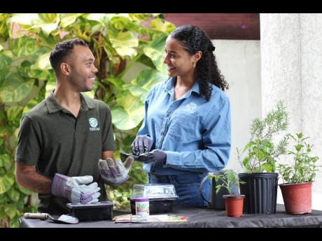 Khalia Hall (right) and Alex Morrissey of ESIROM are taking on a green initiative. 