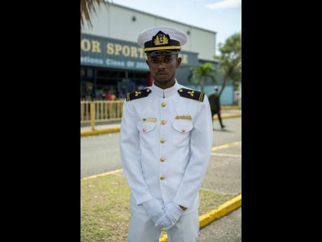 Romario Goulbourne of the Marine and Engineering Faculty at the Caribbean Maritime University at his graduation on Thursday.