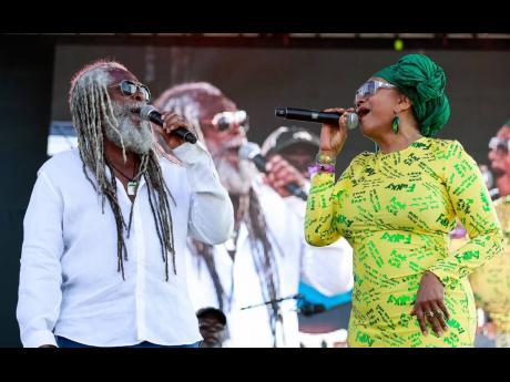 Bob Andy and Marcia Griffiths in concert.