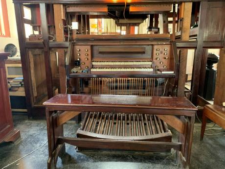 The St James Parish Church organ has a lot of mileage on those pedals. It harks back to the late 19th century. 