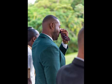 Rushane was overcome with emotions when he laid eyes on his gorgeous bride, Moysha.