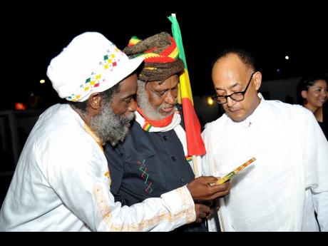 From left: Ras Ivah, Ras Miguel Lorne, and HIH Prince Ermias Sahle-Selassie.