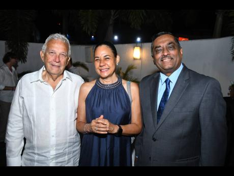 It was a pleasure seeing (from left), Charles and Lisa Johnston with Dr Akshai Mansingh.