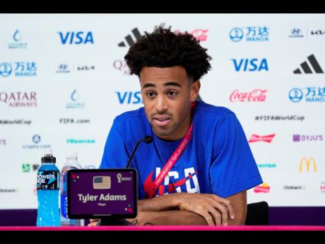 Tyler Adams of the United States attends a press conference on the eve of the Group B World Cup match between Iran and the United States in Doha, Qatar, yesterday.