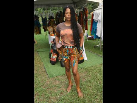 Simone Gordon, owner of T&T Fashion in Portmore, made a statement wearing pieces from her company at the festival; and for the record, the shorts are a vibe!