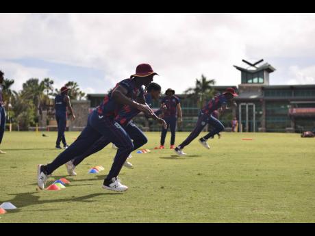 West Indies Academy players go through their paces at the Coolidge Cricket Ground in Antigua.