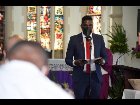 Executive Director of Jamaican Network of Seropositives (JN+), Jumoke Patrick speaks to the congregation at the World AIDS Day Church Service, St Andrew Parish Church, on November 27.