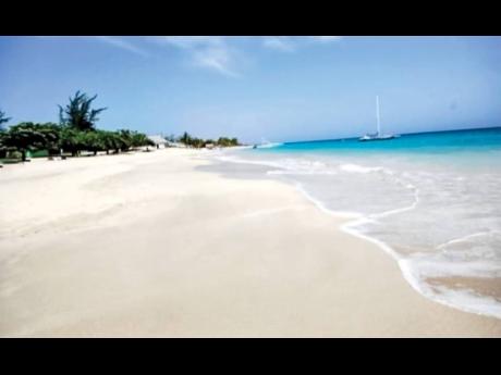 A white sand beach is yours to enjoy privately.