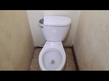 Broken toilet bowl at the Spanish Town Hospital in St Catherine