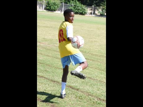 Easy does it for  the number 10 on St George’s College under-14 football team, Ryland Fray-Campbell.