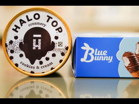 Blue Bunny and Halo Top brand ice cream products.