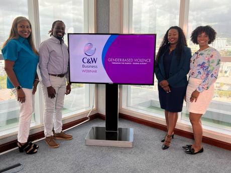 Panelists in the Gender-Based Violence Webinar for business persons (from left): Phadra Saunders, director business partner, Flow; Dr Craig McNally, licensed counselling psychologist; Nardia McLaren, director and community liaison coordinator, Bureau of Ge