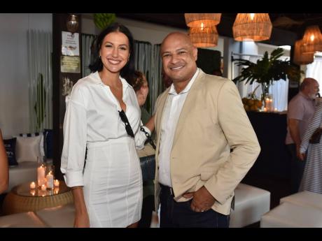 Kerrie Baylis, head of wealth management, Barita Investments Ltd, and Roger Grant, centre director at Scotia Wealth Management, were all smiles at the event.