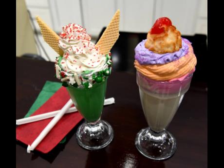 The ‘Elf Shake’ (left) is a mystery treat made specially by the Karuso team to mark the start of the merry-making and Colour Me Coconut topped with a macaroon, just adds some island flavour into the mix. 