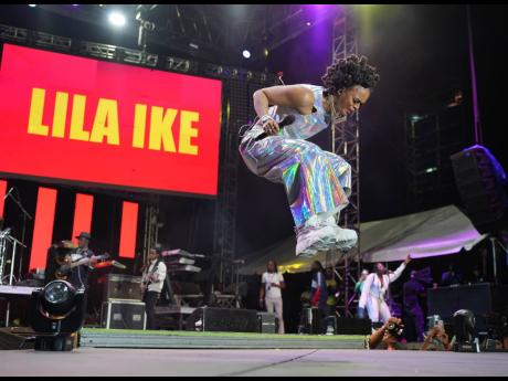 Lila Iké gets aerial as she performs at Burna Boy Live.