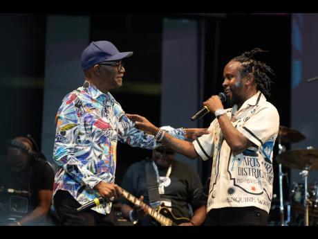 Popcaan (right), also brought out veteran lovers rock crooner Beres Hammond. The two performed the 2021 ‘God is Love’.