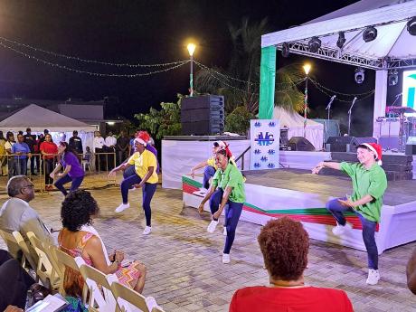 Members of the International Youth Fellowship missionary group perform an item during the St James Municipal Corporation’s annual Christmas tree-lighting ceremony held at the Harmony Beach Park in Montego Bay on Wednesday, December 14.