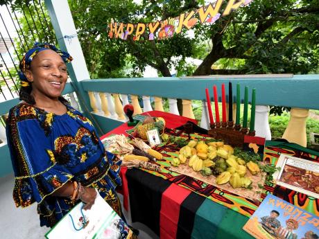 Sophia Walsh-Newman marks Kwanzaa at her home  Oracabessa in St Mary on  Thursday, December 23, 2021.