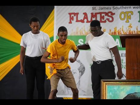 Students of Anchovy High School in St James perform at the inaugural Flames of Freedom Lecture at the Montego Bay Cultural Centre on December 22. 
