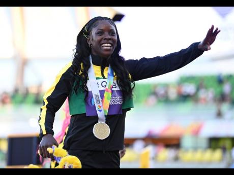 
2022  World 200 metres champion Jamaica’s Shericka Jackson.