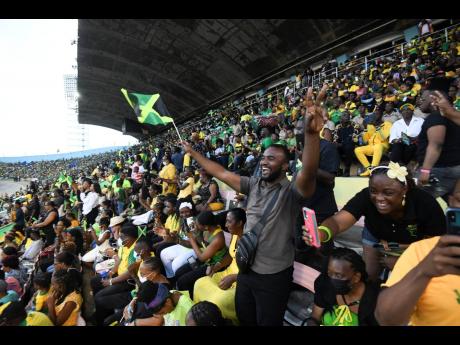A crowd at the National Stadium in Kingston, Jamaica.