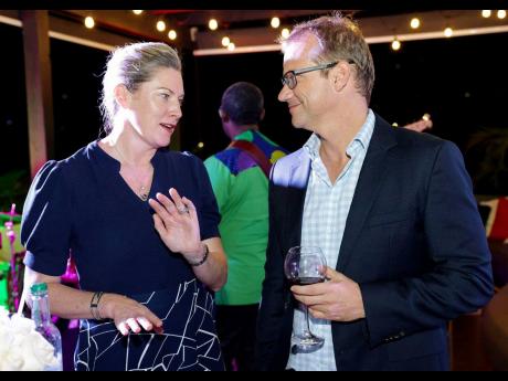 Our camera caught Scotia Group board members Aileen Corrigan (left) and William McConnell engaged in conversation.