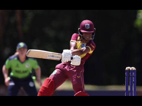 West Indies under-19 opener Zaida James on the go during a T20 World Cup match against Ireland on Sunday in Potchefstroom.