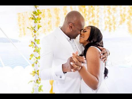K. Sean and Sydeney Harris enjoy marital bliss during their first dance as husband and wife.