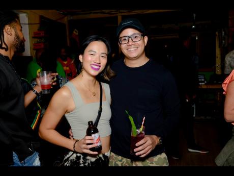 Couple Shannon Chen-See (left) and Chad Nehemiah stopped by Skyline Levels to enjoy the amazing live reggae music.