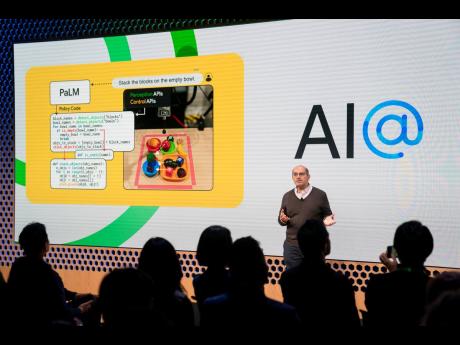 AP 
Zoubin Ghahramani, vice-president of research at Google, speaks at the Google AI@ event on November 2, 2022, in New York.